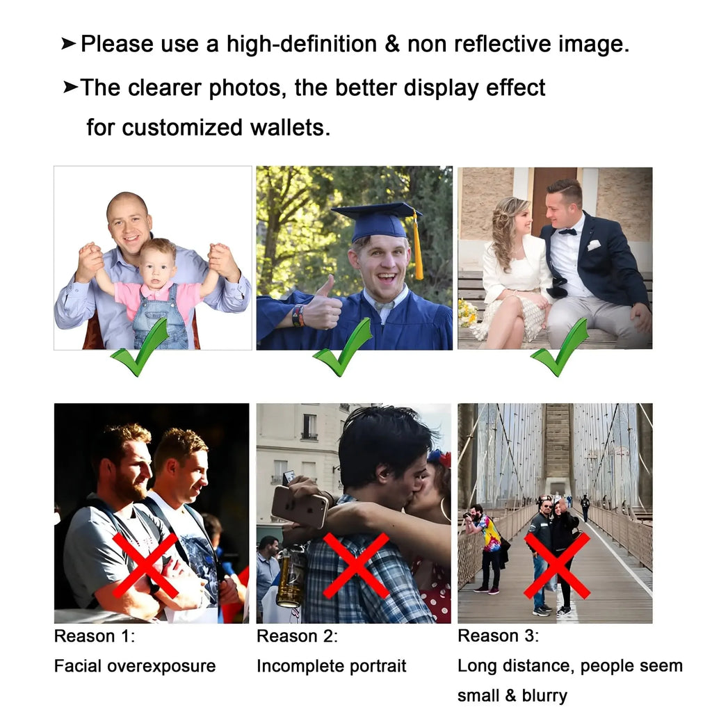 LOR MALE Custom Photo Name Man's Engraving Wallets Personalized Zippered Pu Leather Wal