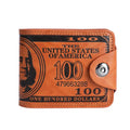 LOR MALE Wallets with 100 US Dollar Pattern Hasp Male Leather Wallet with