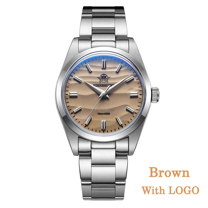LOR MALE ADDIESDIVE AD2030 Quartz Watch Simple 10Bar Steel Dive Wristwatch Bubble Mirro 2