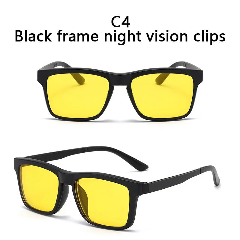LOR MALE Polarized Sunglasses Men Women 2 In 1 Magnetic Clip On Glasses TR90 Optical Prescription Eyewear Frames Eyeglasses